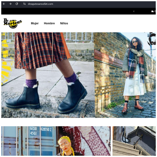 Look-alike URL compared to the official site